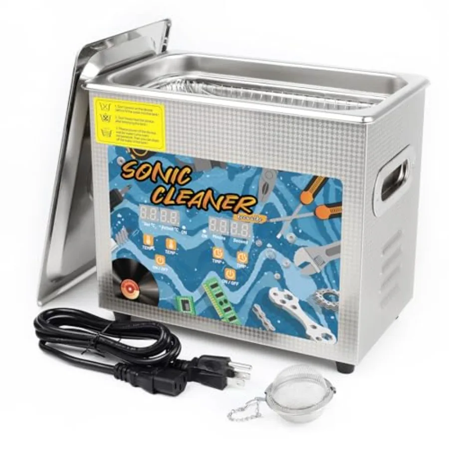 KECOOLKE Sonic Cleaner with Large Capacity with Heating and Time Setting 120 Watt Powerful Stainless Steel Professional Sonic C
KECOOLKE Sonic Cleaner with Large Capacity with Heating and Time Setting 120 Watt Powerful Stainless Steel Professional Sonic C