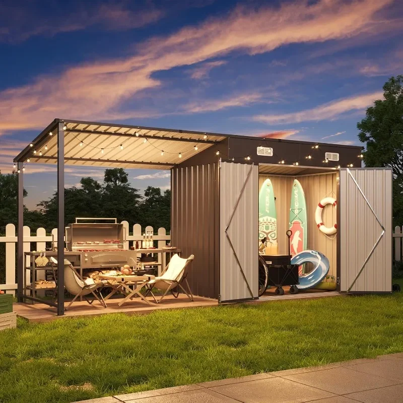 Aoxun 6x4FT Outdoor Storage Shed & Hardtop Gazebo Combo, 12x4FT Metal Lean to Shed with Open-Sided Pergola,2-in-1 Durable Garden
Aoxun 6x4FT Outdoor Storage Shed & Hardtop Gazebo Combo, 12x4FT Metal Lean to Shed with Open-Sided Pergola,2-in-1 Durable Garden