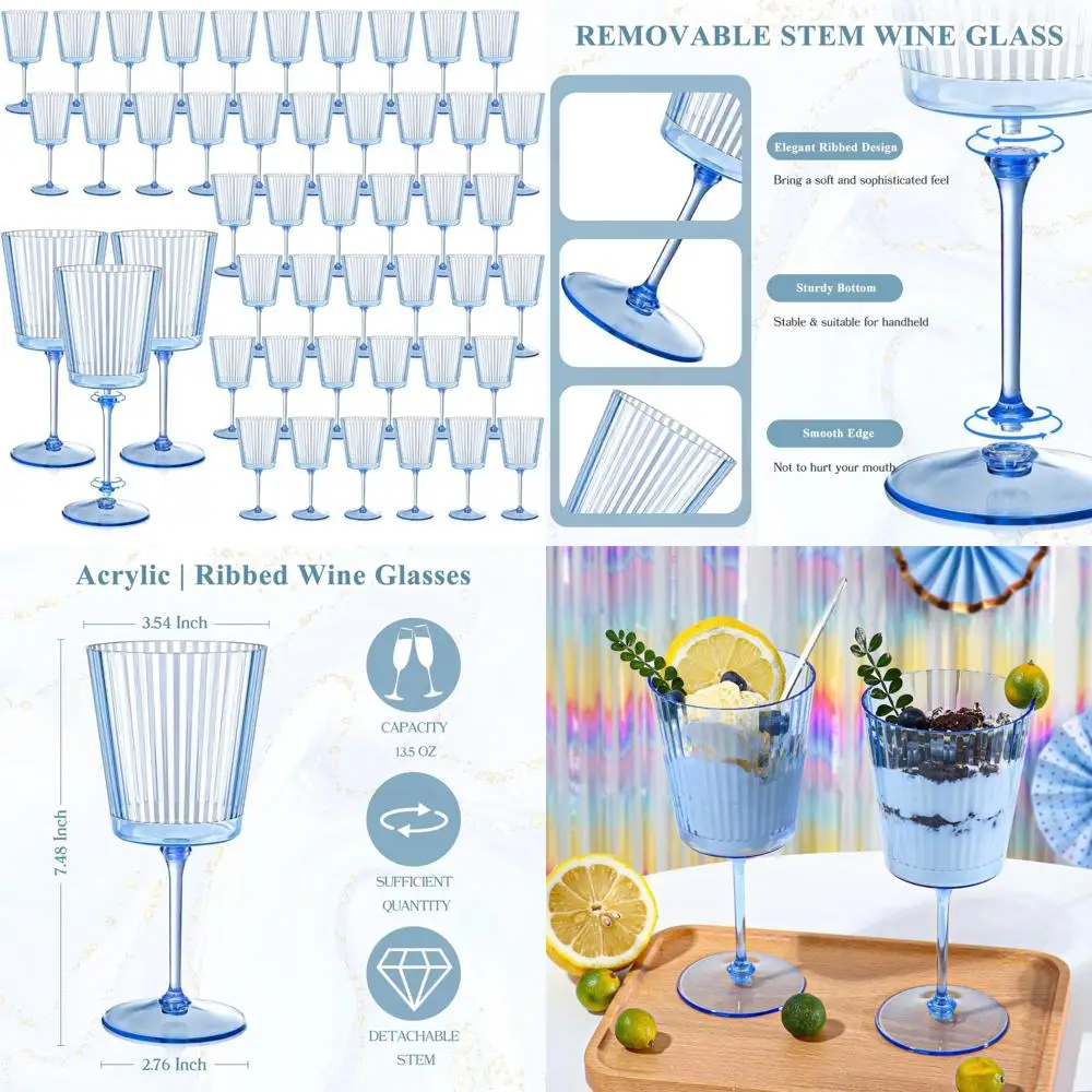 Синие ребристые пластиковые бокалы для вина, набор из 48–13,5 унций, элегантная съемная рифленая посуда в винтажном стиле для вечеринок
Синие ребристые пластиковые бокалы для вина, набор из 48–13,5 унций, элегантная съемная рифленая посуда в винтажном стиле для вечеринок