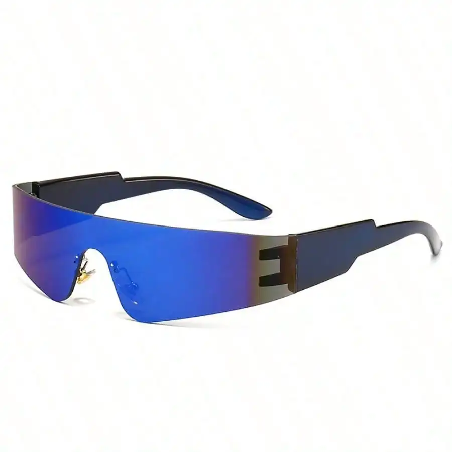 Unisex integrated frameless punk Y2K style cycling sports fashion glasses, with mirrored lenses, street sunglasses
Unisex integrated frameless punk Y2K style cycling sports fashion glasses, with mirrored lenses, street sunglasses