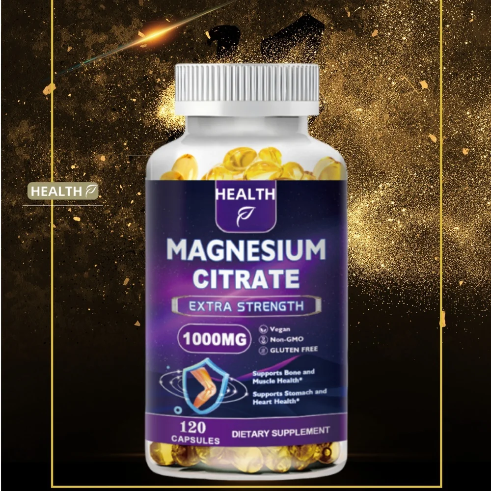 Magnesium citrate capsules 1000mg | 100% DV | High absorption supplements-Sleep, muscle, and heart support - Vegetarians
Magnesium citrate capsules 1000mg | 100% DV | High absorption supplements-Sleep, muscle, and heart support - Vegetarians