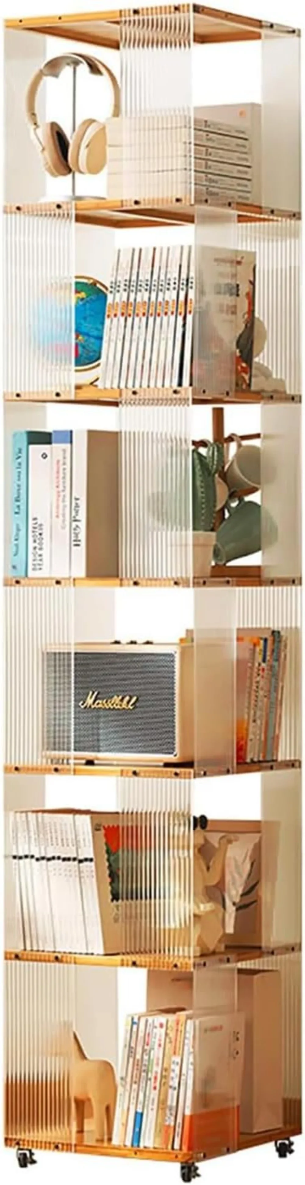 5 Tier Rotating Bookshelf, Clear Bookcase, Modern Storage Organizer Book Case for Bedroom Living Room Home Office
5 Tier Rotating Bookshelf, Clear Bookcase, Modern Storage Organizer Book Case for Bedroom Living Room Home Office