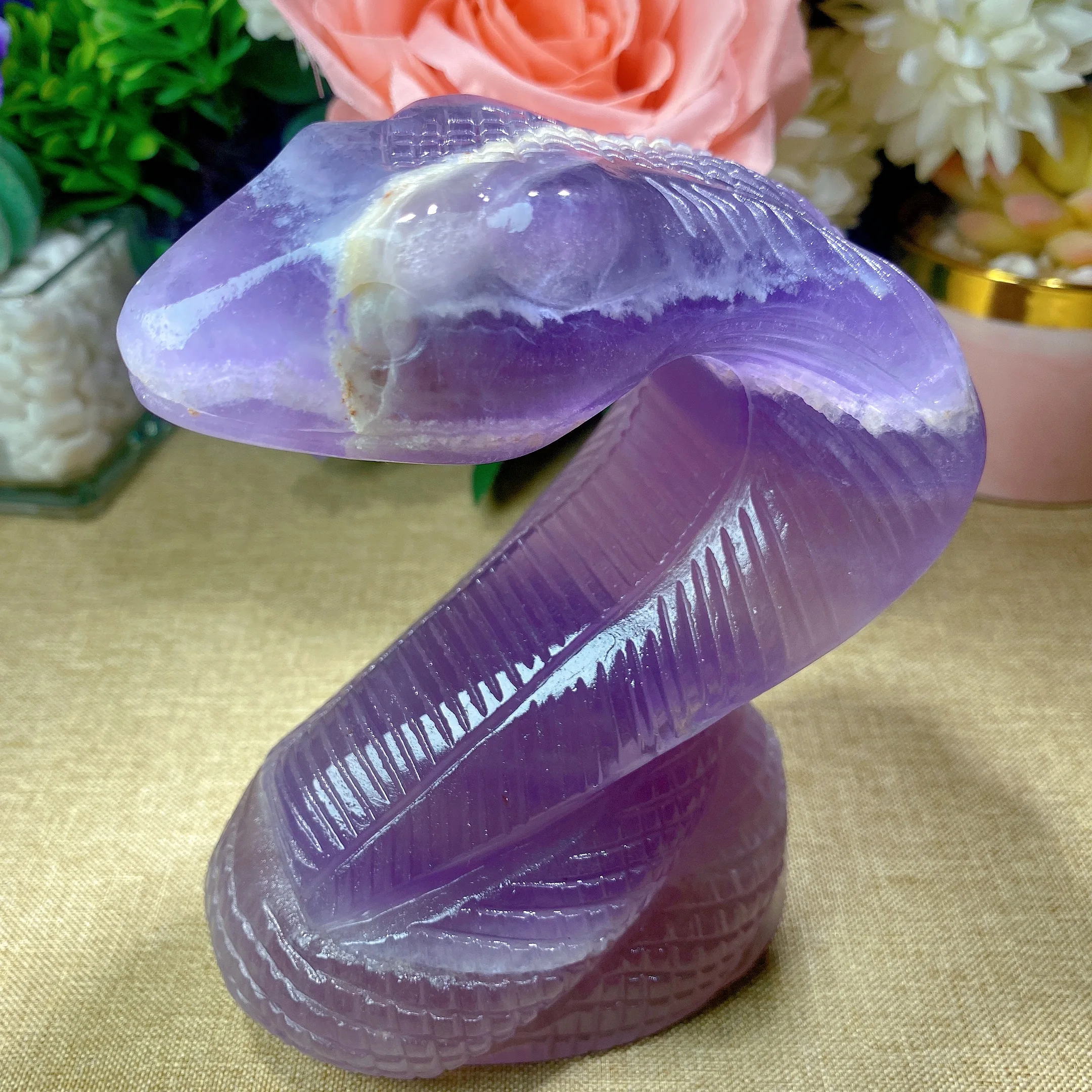 Natural Purple Fluorite Carving Hand Carved Snake Crystal For Decoration Gift Crystal Healing
Natural Purple Fluorite Carving Hand Carved Snake Crystal For Decoration Gift Crystal Healing