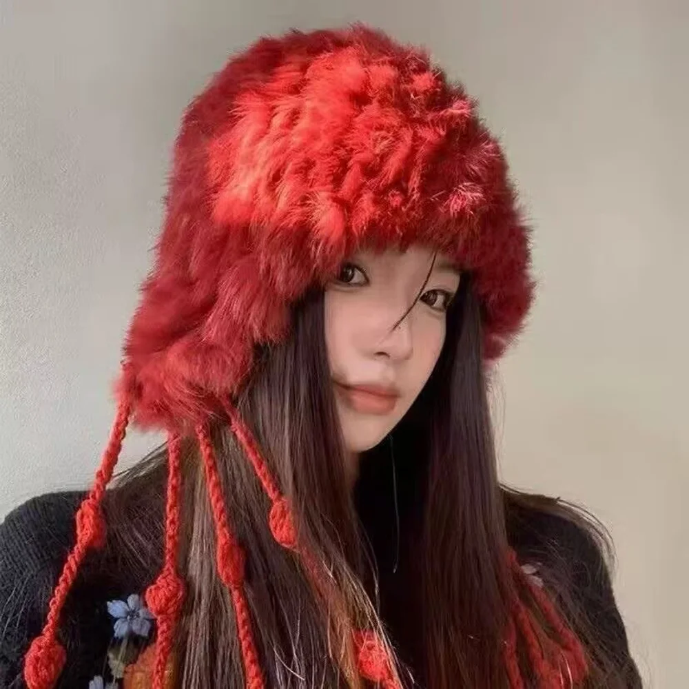 2025 New Genuine Rabbit Fur Tassel Ear Fluff Hat For Women, Autumn/winter Face-slimming Warm Knit Ski
2025 New Genuine Rabbit Fur Tassel Ear Fluff Hat For Women, Autumn/winter Face-slimming Warm Knit Ski