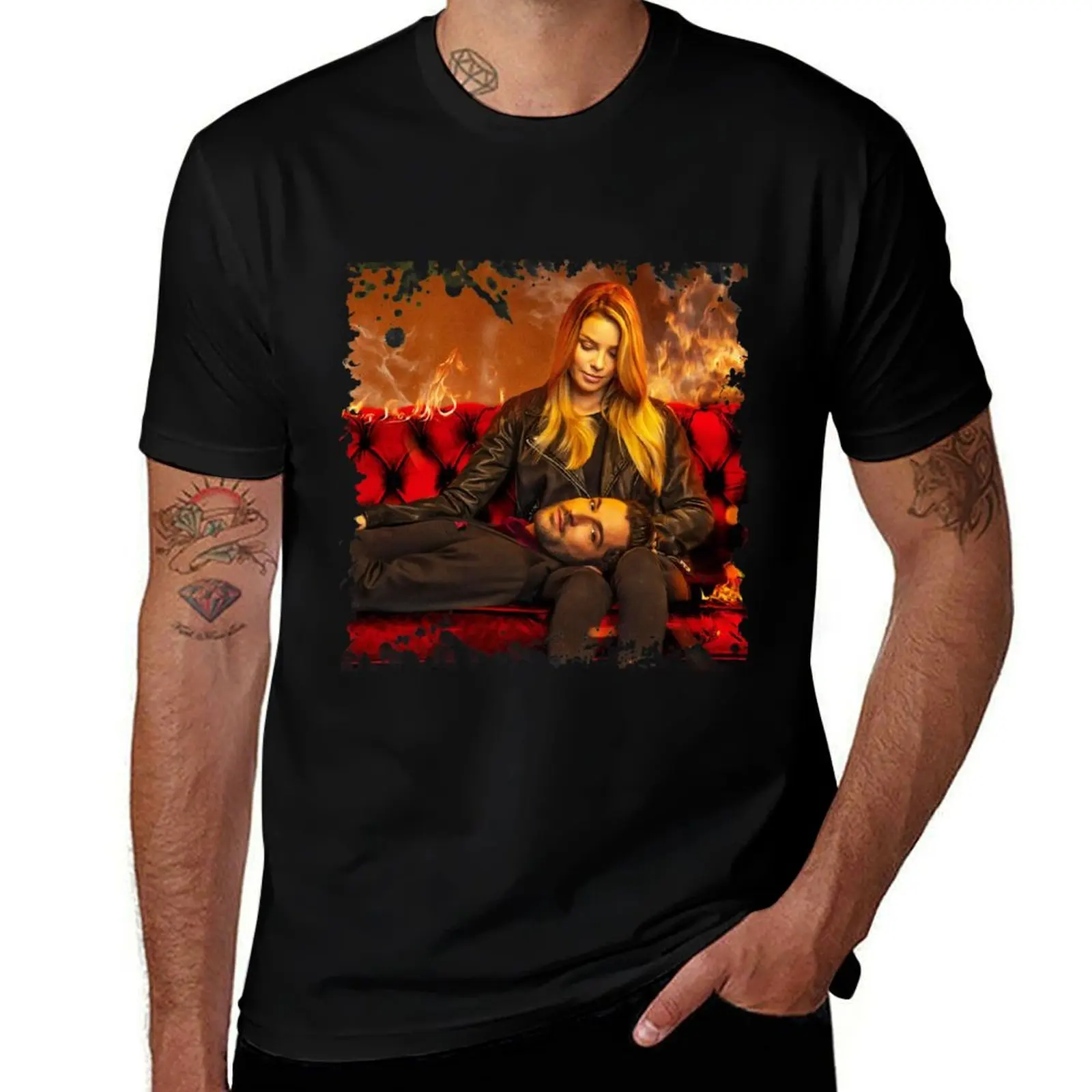LUCIFER T-Shirt Vintage Print Crew Neck Tee
LUCIFER T-Shirt Vintage Print Crew Neck Tee