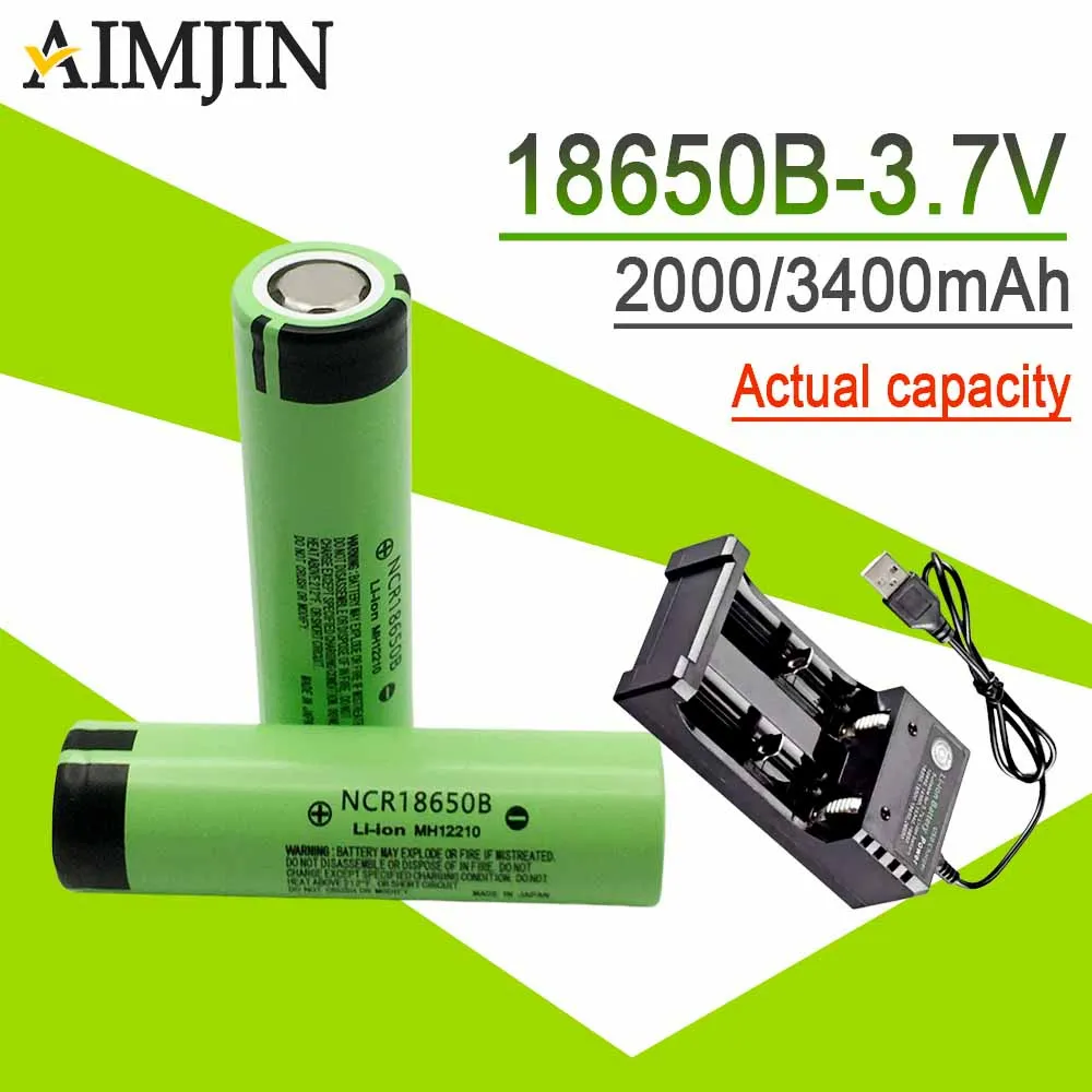 3.7V NCR18650B Li-ion Battery 2000/3400mAh Rechargeable Battery With USB Charger For Flashlight Torch
3.7V NCR18650B Li-ion Battery 2000/3400mAh Rechargeable Battery With USB Charger For Flashlight Torch