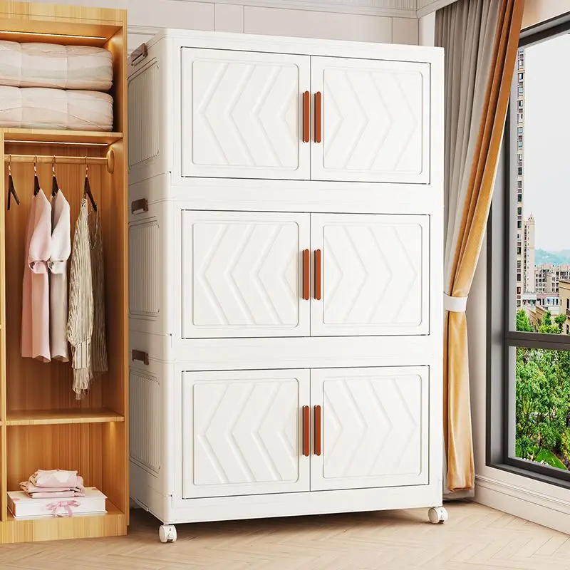 Foldable Storage Cabinet with Wheels Multi-Tier Floor Standing Organizer for Snacks Clothes Toys Home Storage Box
Foldable Storage Cabinet with Wheels Multi-Tier Floor Standing Organizer for Snacks Clothes Toys Home Storage Box