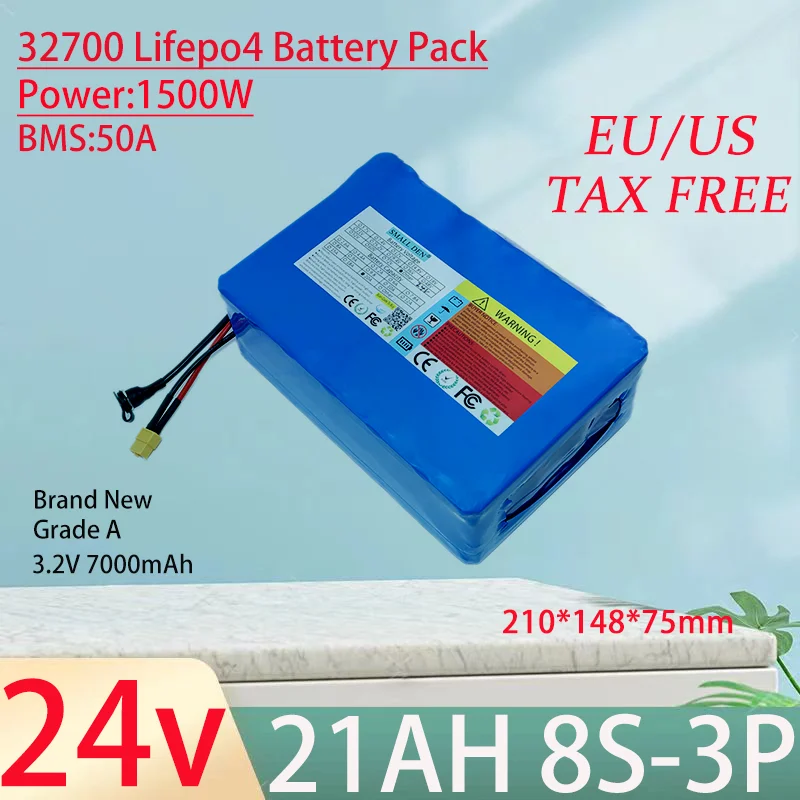 Аккумулятор 24 в 21 Ач 32700 Lifepo4 8S3P, высокая мощность, аналогичный порту BMS для электрического скутера, инвалидного кресла, источник питания 24 В
Аккумулятор 24 в 21 Ач 32700 Lifepo4 8S3P, высокая мощность, аналогичный порту BMS для электрического скутера, инвалидного кресла, источник питания 24 В