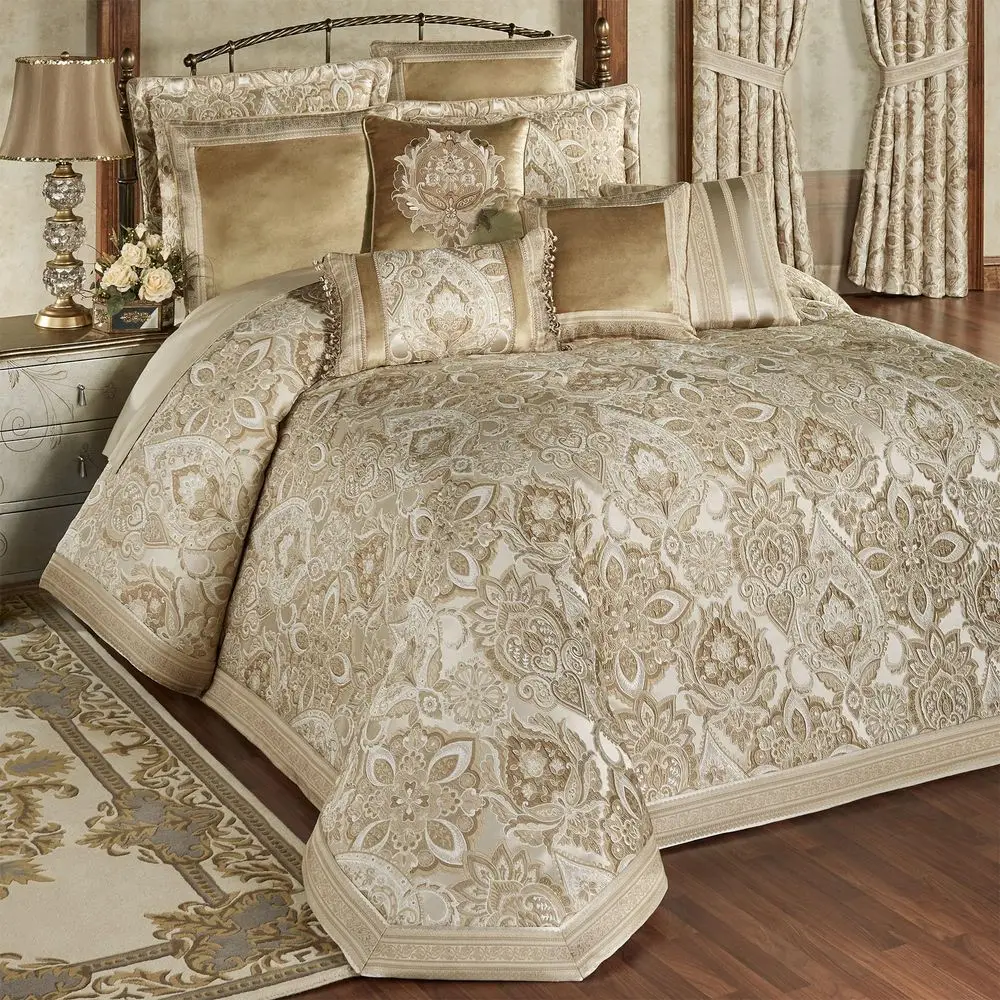 Luxury Bedding Soothing Neutral Tones of Champagne and Ivory Jacobean Floral Inspired Damask, Medallions, and Stripes 3 Piece B
Luxury Bedding Soothing Neutral Tones of Champagne and Ivory Jacobean Floral Inspired Damask, Medallions, and Stripes 3 Piece B