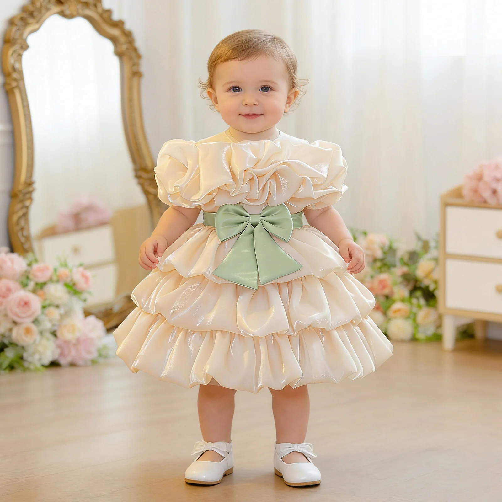 Элегантное платье для маленьких девочек: милое, с бантом, блестящее, многоярусное, с рюшами и цветочным узором, пышное бальное платье-туту для свадьбы и дня рождения
Элегантное платье для маленьких девочек: милое, с бантом, блестящее, многоярусное, с рюшами и цветочным узором, пышное бальное платье-туту для свадьбы и дня рождения