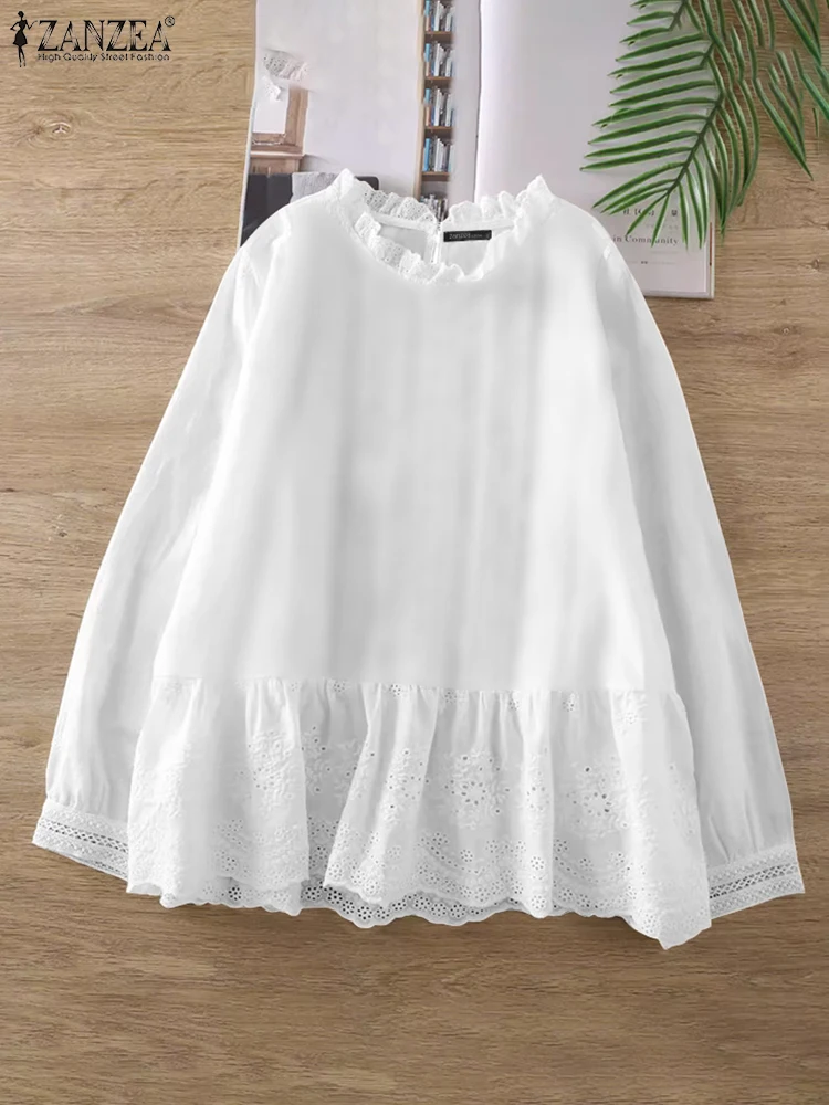 ZANZEA Elegant Shirts Women Spring Lace Patchwork Blouse Fashion Long Sleeve Holiday Tops Casual O Neck Flounce Work Blusas 2025
ZANZEA Elegant Shirts Women Spring Lace Patchwork Blouse Fashion Long Sleeve Holiday Tops Casual O Neck Flounce Work Blusas 2025