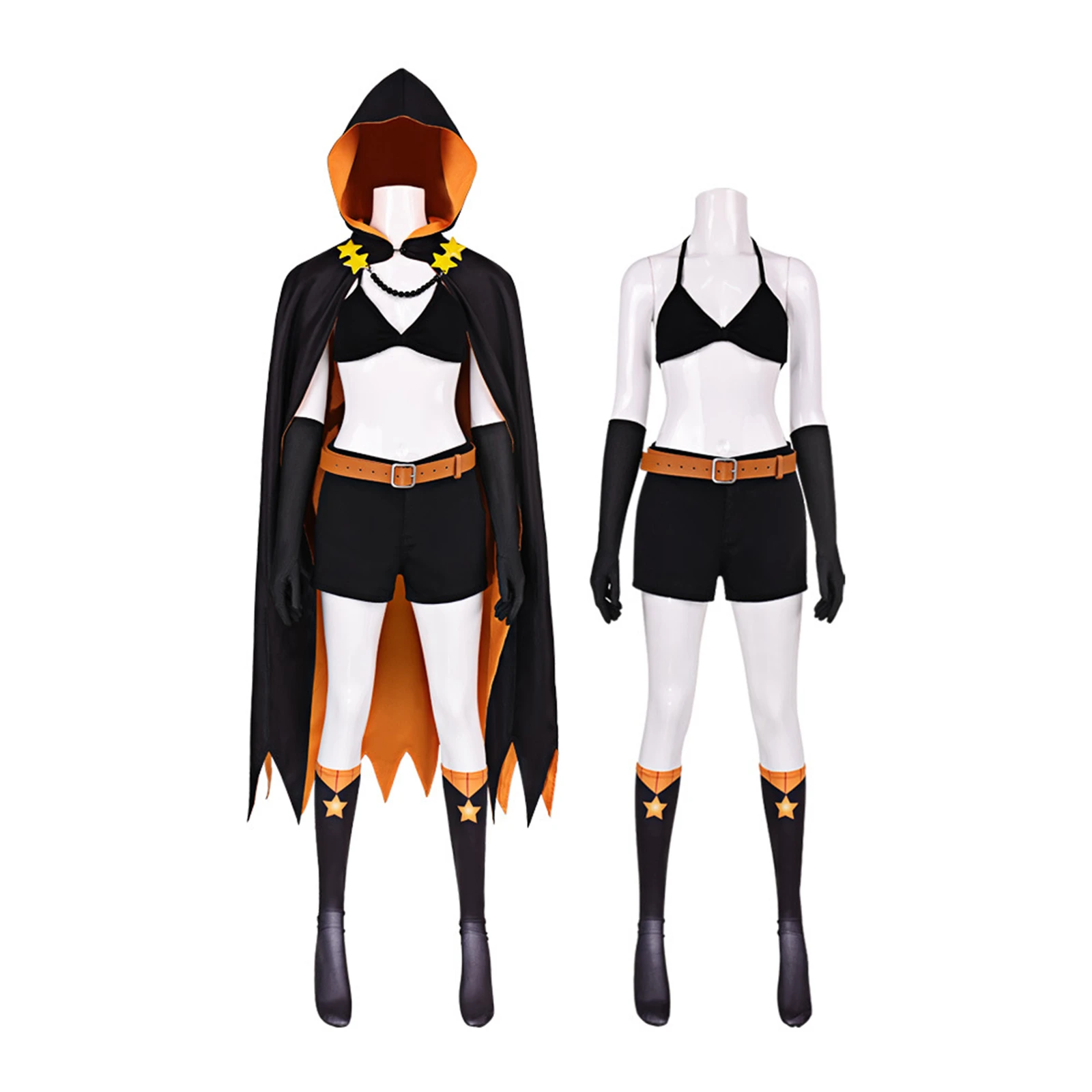 AwwwCos Anime Shaula Cosplay Costume Women Witch Hooded Cape Star Necklace Top Shorts Gloves Socks Set Halloween Party Outfit
AwwwCos Anime Shaula Cosplay Costume Women Witch Hooded Cape Star Necklace Top Shorts Gloves Socks Set Halloween Party Outfit