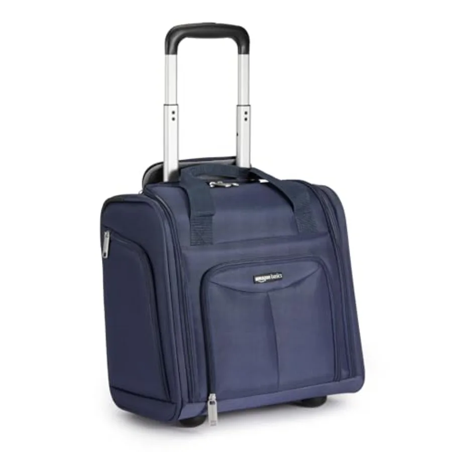 Underseat carry-on luggage for travel, durable polyester, black, compact 14-inch size with smooth-rolling wheels and telescopin
Underseat carry-on luggage for travel, durable polyester, black, compact 14-inch size with smooth-rolling wheels and telescopin