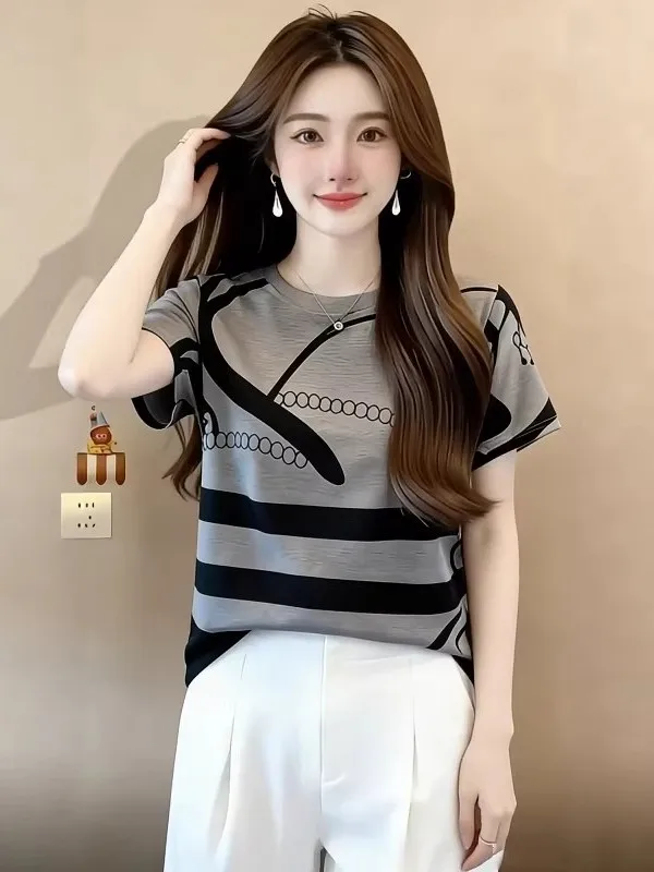 plus Size Korean Style Women's T-Shirt Loose Short Sleeve Half Sleeve Slimming Summer Top Commute Style Creative Pattern
plus Size Korean Style Women's T-Shirt Loose Short Sleeve Half Sleeve Slimming Summer Top Commute Style Creative Pattern