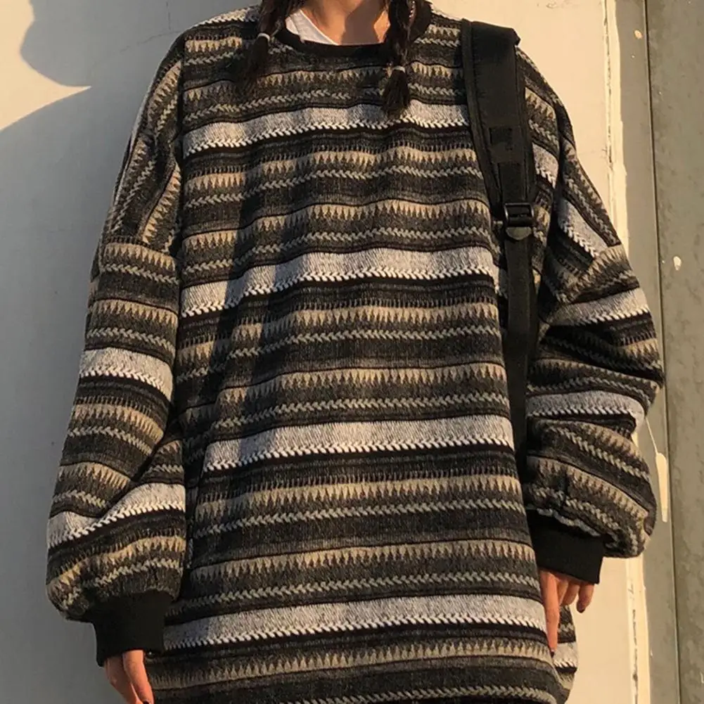 Women Vintage Striped Sweaters Long Sleeve Slouchy Oversized Fall Sweater for Daily Wear Knit Sweater Hip Hop Pullovers Tops
Women Vintage Striped Sweaters Long Sleeve Slouchy Oversized Fall Sweater for Daily Wear Knit Sweater Hip Hop Pullovers Tops