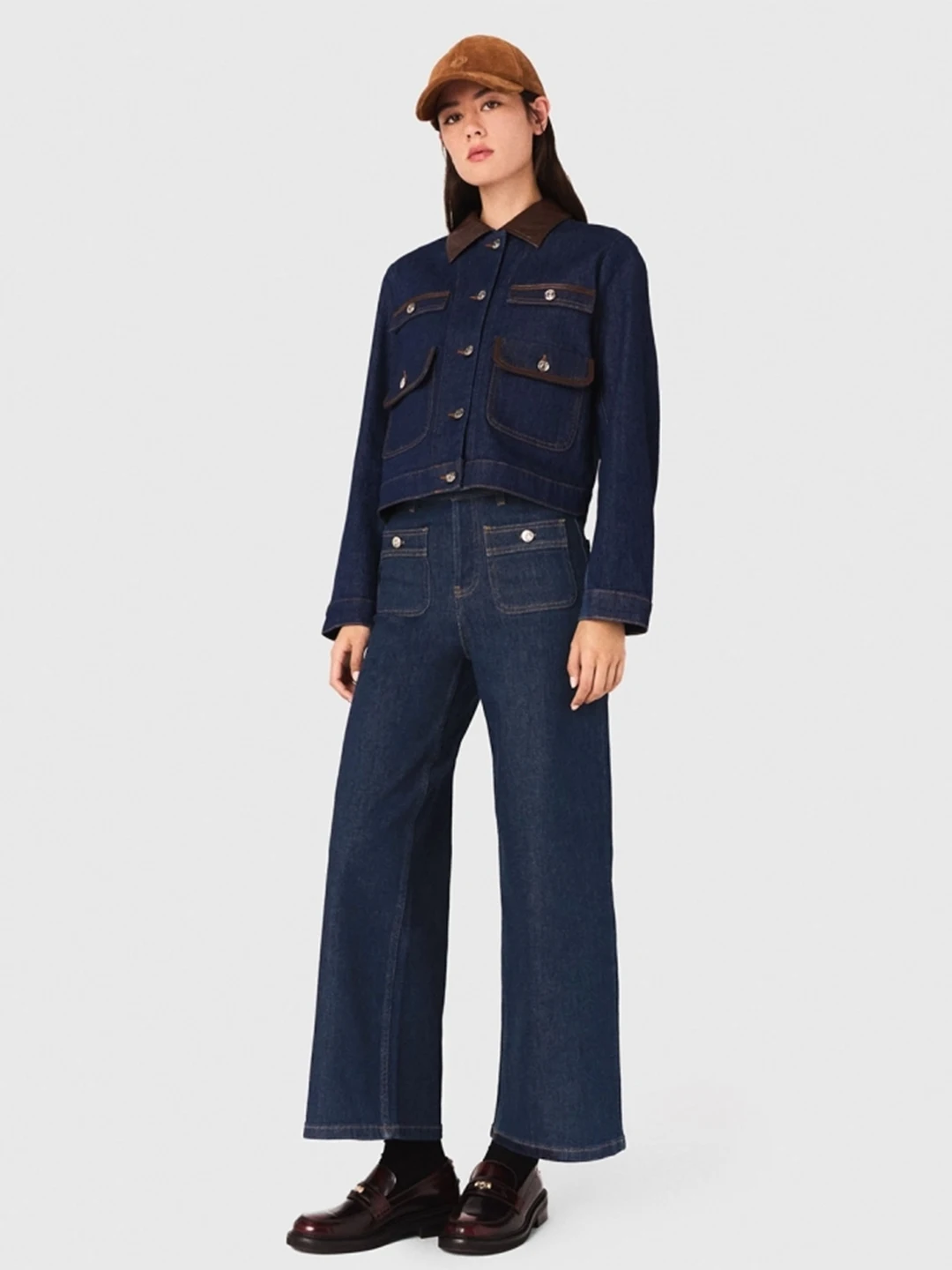 Прямые джинсы с высокой талией, двойные джинсы в стиле ретро, женские модные повседневные синие джинсы, прямые джинсы-трубы с высокой талией
Прямые джинсы с высокой талией, двойные джинсы в стиле ретро, женские модные повседневные синие джинсы, прямые джинсы-трубы с высокой талией