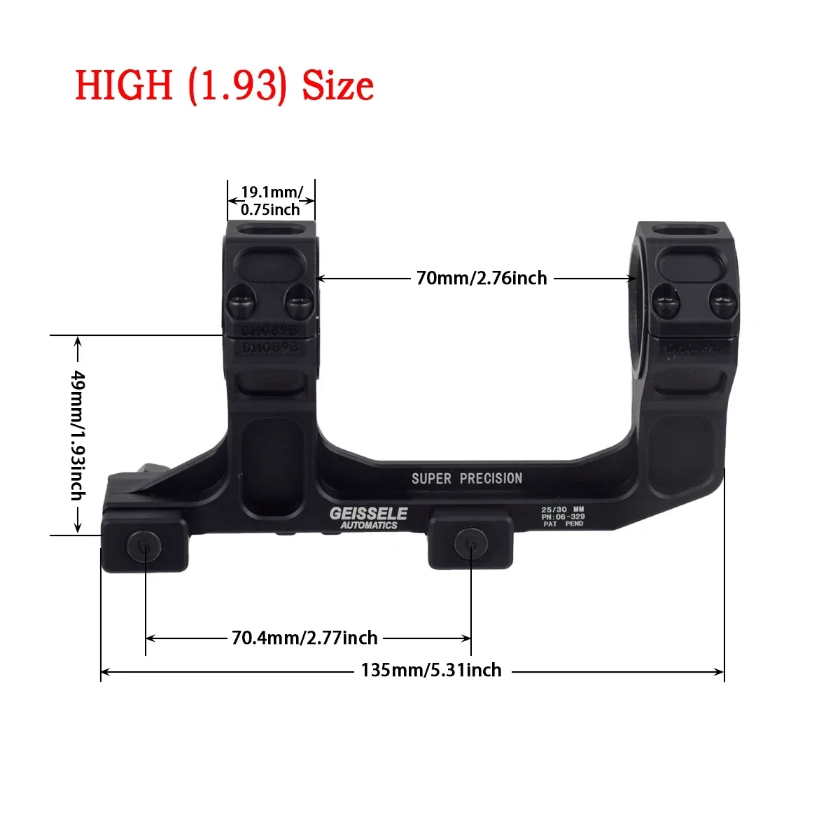 Tactical Picatinny Rail Mount GEISSELE Cantilever Rifle Scope 25.4mm 30mm Ring ROF 45 90 RAISER Mount High Low Profile Base
Tactical Picatinny Rail Mount GEISSELE Cantilever Rifle Scope 25.4mm 30mm Ring ROF 45 90 RAISER Mount High Low Profile Base