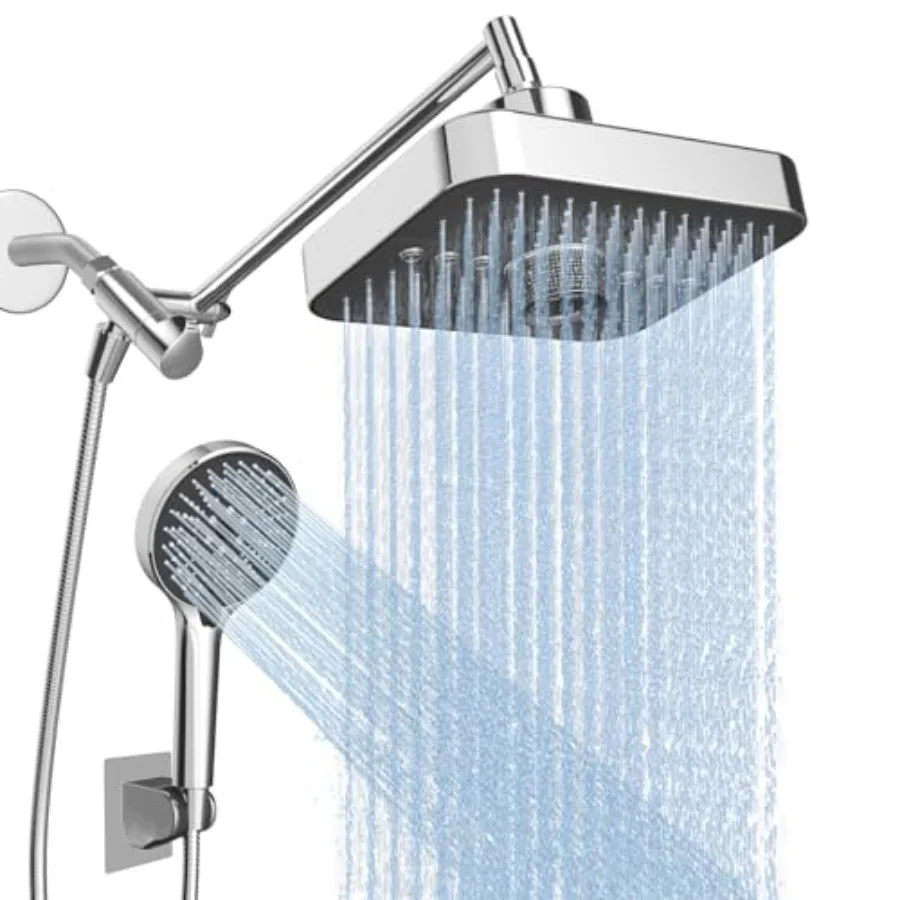 High Pressure Rain Shower Head with Handheld Sprayer Combo, Dual Showerhead Set 3 Rainfall +6 Handheld Sprays with 71 Inch Long
High Pressure Rain Shower Head with Handheld Sprayer Combo, Dual Showerhead Set 3 Rainfall +6 Handheld Sprays with 71 Inch Long