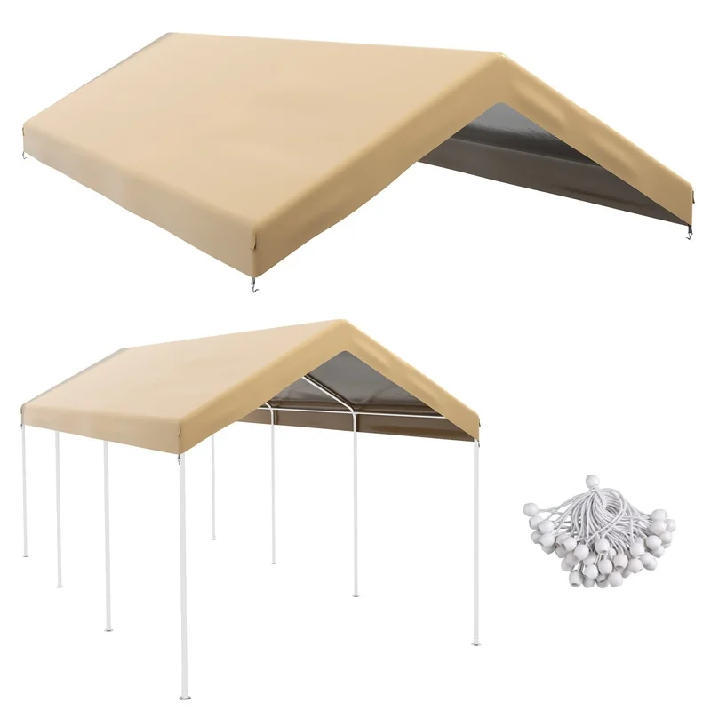 Outsunny 10' x 20' Waterproof Carport Cover with UV Protection and Ball Bungee Cords - Beige
Outsunny 10' x 20' Waterproof Carport Cover with UV Protection and Ball Bungee Cords - Beige