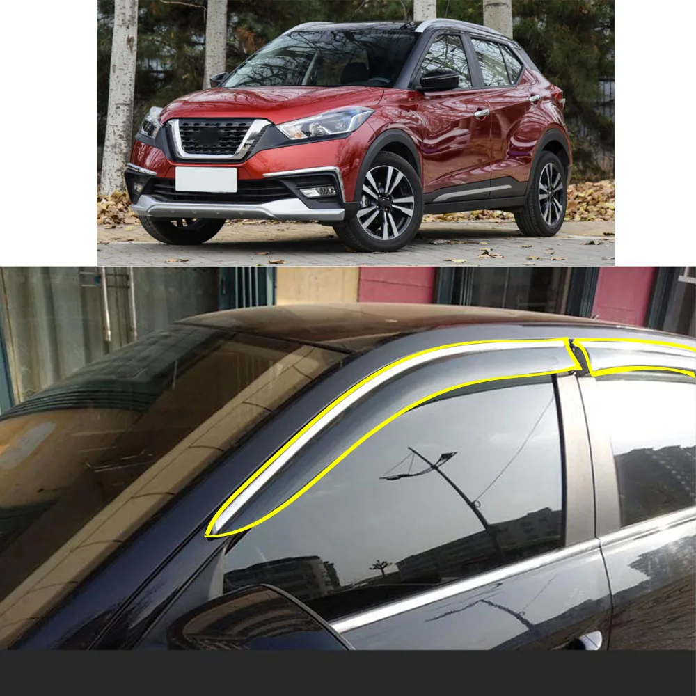 Car Body Styling Sticker Plastic Window Glass Wind Visor Rain/Sun Guard Vent Parts For NISSAN KICKS 2017 2018 2019 2020 2021
Car Body Styling Sticker Plastic Window Glass Wind Visor Rain/Sun Guard Vent Parts For NISSAN KICKS 2017 2018 2019 2020 2021