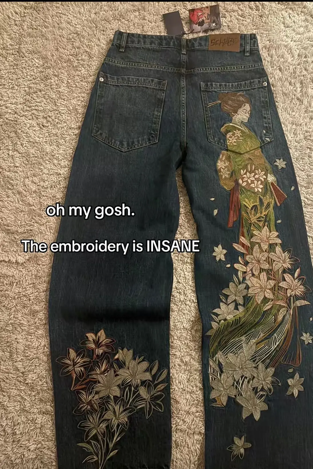 Japanese Kimono Girl Floral Embroidery Jeans Woman Wide Leg High Waisted Pants Y2k Artistic Design High Waist Trend Women Jeans
Japanese Kimono Girl Floral Embroidery Jeans Woman Wide Leg High Waisted Pants Y2k Artistic Design High Waist Trend Women Jeans