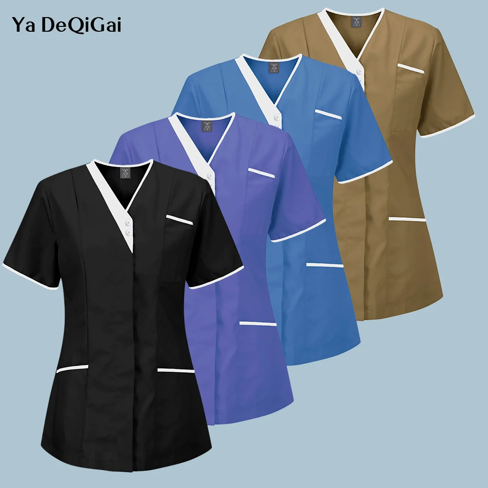 High Quality Solid Color Nursing Scrubs Tops Women Uniforms Pet Clinic Nurse Blouse Medical Doctor Work Clothing Wholesale New
High Quality Solid Color Nursing Scrubs Tops Women Uniforms Pet Clinic Nurse Blouse Medical Doctor Work Clothing Wholesale New