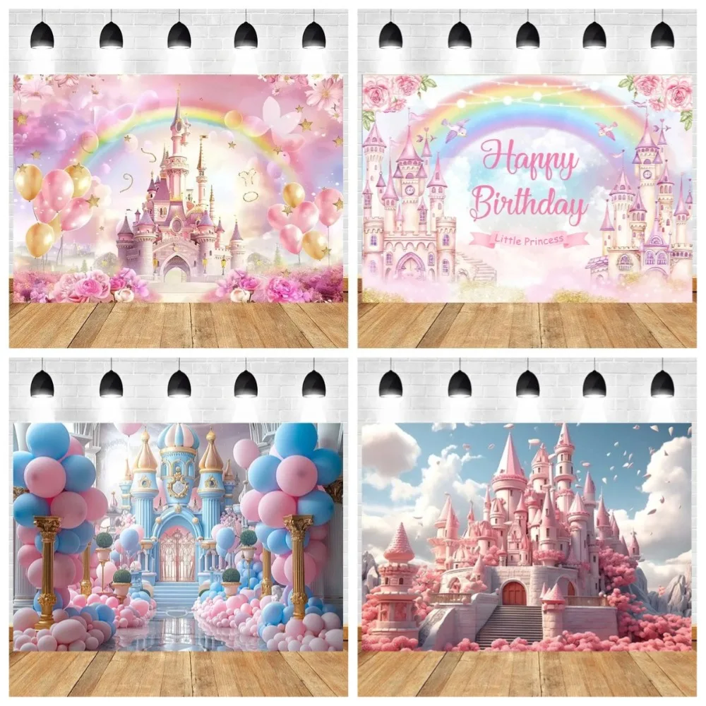Pink Bule Dream Castle Rainbow Theme Sky City Cloud Balloons Palace 1st Birthday Party Background Children Decor Photo Studio
Pink Bule Dream Castle Rainbow Theme Sky City Cloud Balloons Palace 1st Birthday Party Background Children Decor Photo Studio