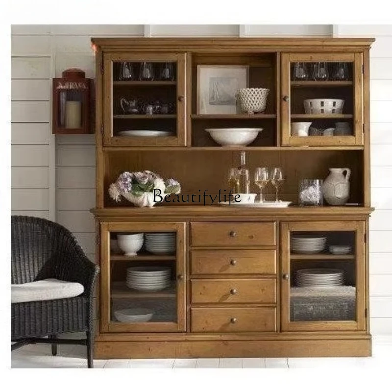 American rural full solid wood dining side cabinet solid wood dining room furniture storage cupboard can be customized
American rural full solid wood dining side cabinet solid wood dining room furniture storage cupboard can be customized