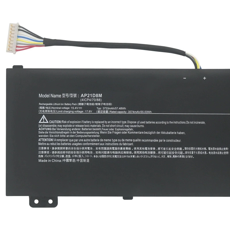 Аккумулятор для ноутбука AP21D8M KT.0040G.015 для NITRO 16 AN16-51 AN515-58-56CL V15 ANV15-51 N22C1 серии 15,4 В/57,48 Втч/3733 мАч
Аккумулятор для ноутбука AP21D8M KT.0040G.015 для NITRO 16 AN16-51 AN515-58-56CL V15 ANV15-51 N22C1 серии 15,4 В/57,48 Втч/3733 мАч