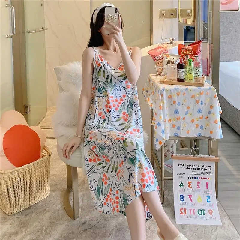 Sexy Thin Silk Sleep Dress Women's Summer Home Clothes Strap Dress Mid-length Skirt No-sleeve Other Material 100% Yang Jing B...
Sexy Thin Silk Sleep Dress Women's Summer Home Clothes Strap Dress Mid-length Skirt No-sleeve Other Material 100% Yang Jing B...