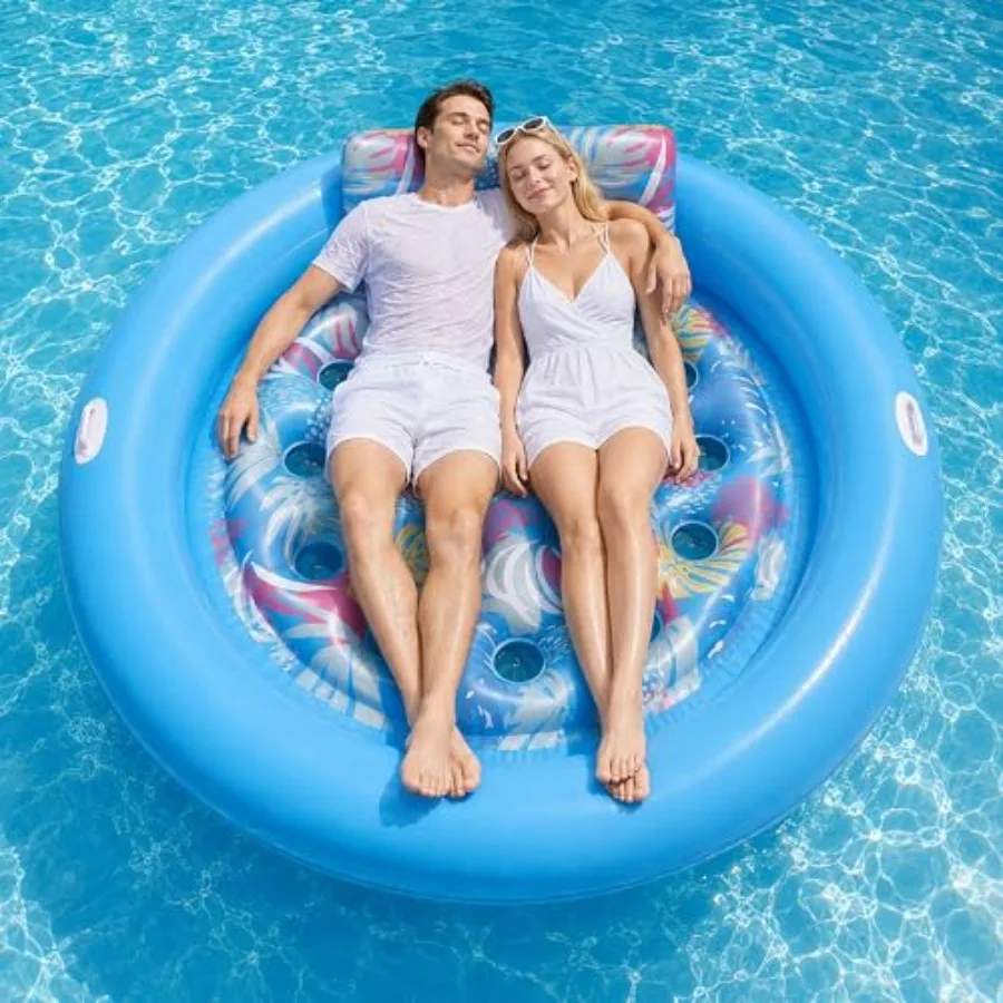 Pool Floats Adult Heavy Duty, 75" x 75" Inflatable Pool Float with Removable Pillow and Grad Handles, Tanning Pool Lounger Floa
Pool Floats Adult Heavy Duty, 75" x 75" Inflatable Pool Float with Removable Pillow and Grad Handles, Tanning Pool Lounger Floa