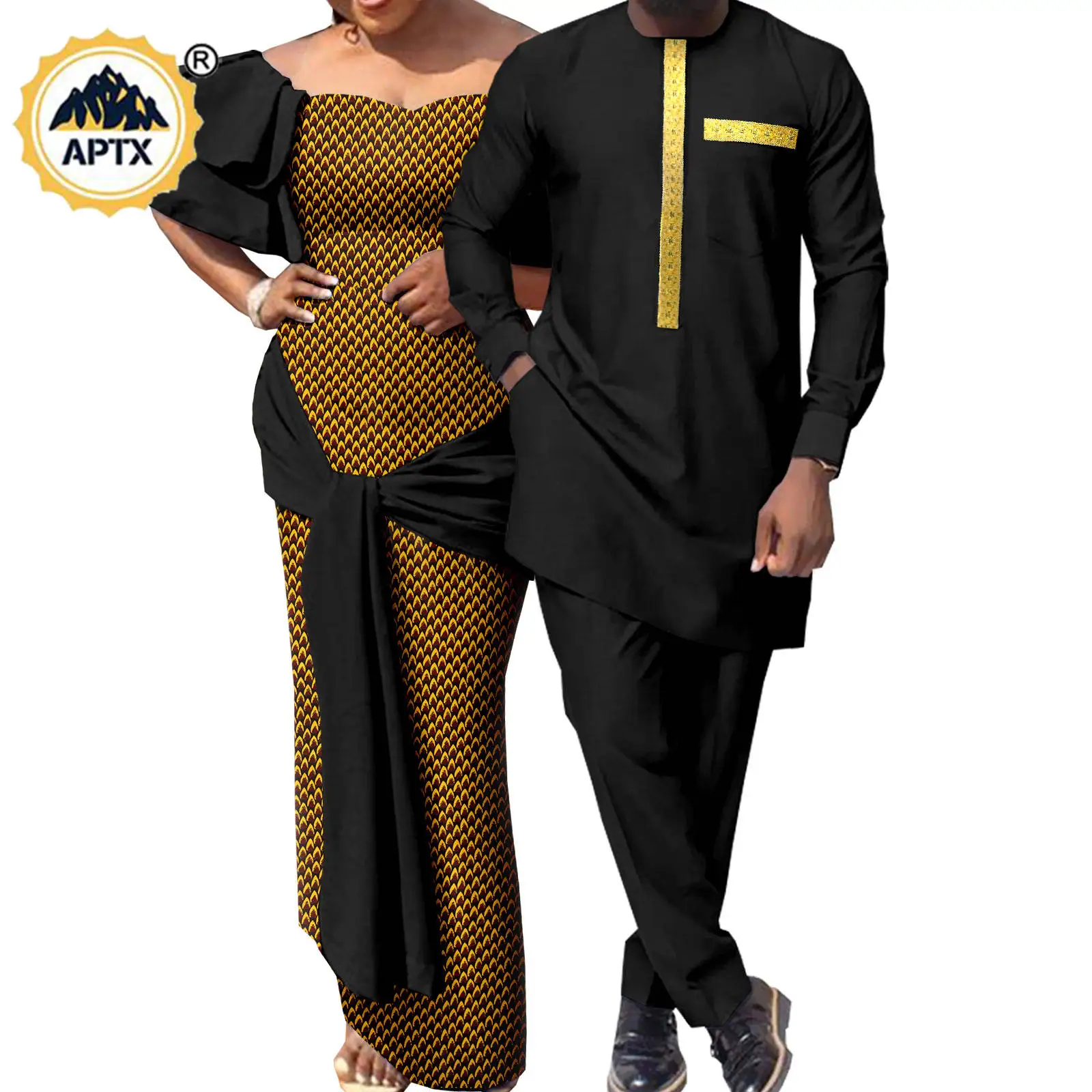 African Clothes for Couple Dashiki Women Print Long Dresses Matching Men Outfits Bazin Riche Top Shirts and Pants Sets Y22C036
African Clothes for Couple Dashiki Women Print Long Dresses Matching Men Outfits Bazin Riche Top Shirts and Pants Sets Y22C036