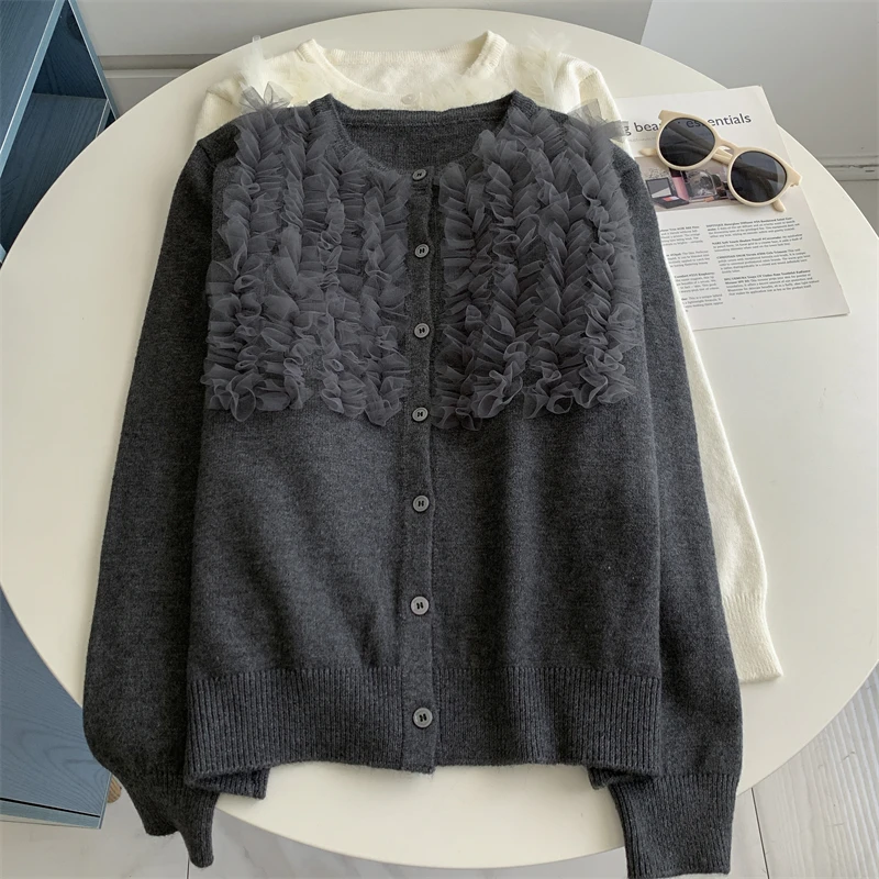 Модный кружевной вязаный длинный открытый кардиган све, круглый женский топ Ne, корейский свободный крой, повседневная одежда из тонкого материала
Модный кружевной вязаный длинный открытый кардиган све, круглый женский топ Ne, корейский свободный крой, повседневная одежда из тонкого материала