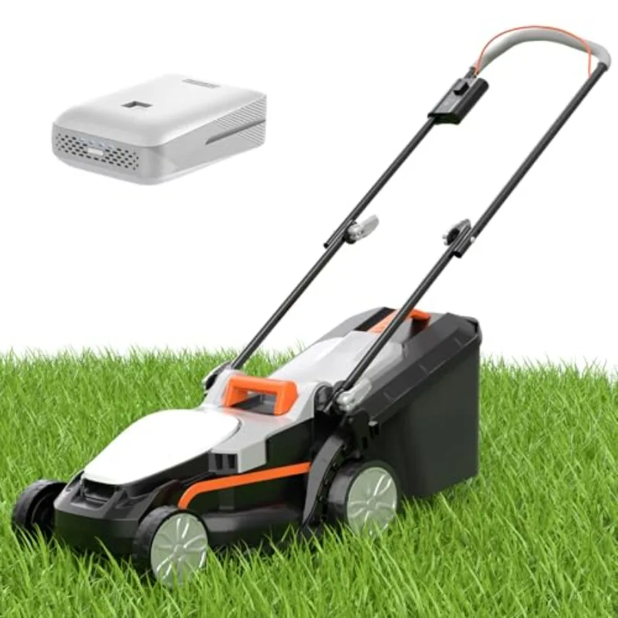 Electric Lawn Mower Cordless, Grass Cutter Machine for 1300 Sq.Ft. Lawnmower with Motor, 13.2 in Cutting Width, 8 Gallon Capaci
Electric Lawn Mower Cordless, Grass Cutter Machine for 1300 Sq.Ft. Lawnmower with Motor, 13.2 in Cutting Width, 8 Gallon Capaci