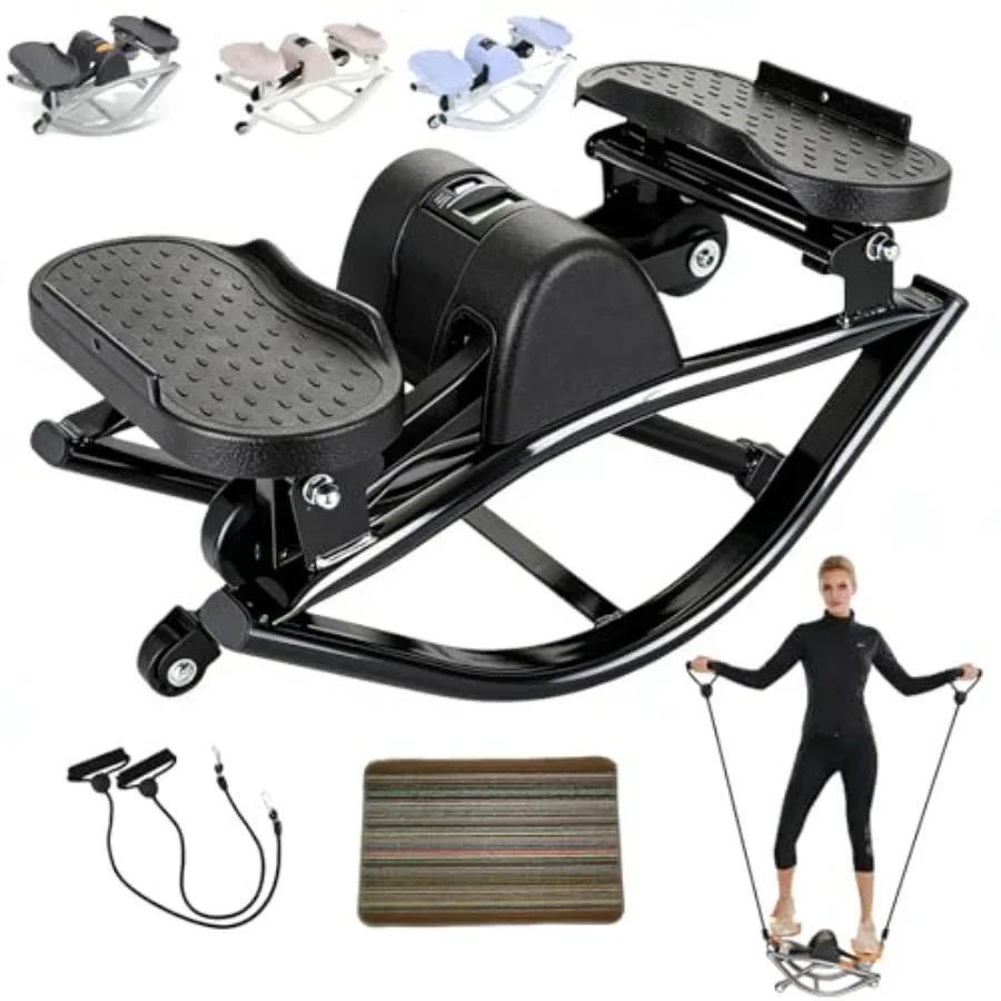 Home workout stepper with steel frame black finish low-impact side-to-side motion and integrated resistance bands for cardio we
Home workout stepper with steel frame black finish low-impact side-to-side motion and integrated resistance bands for cardio we