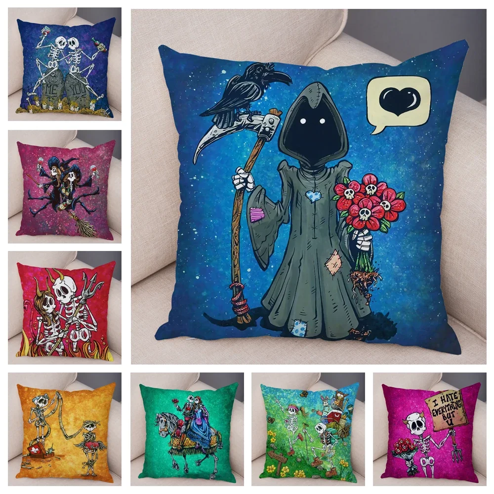 Cute Cartoon Skull Death Devil Pattern Printed Soft Square Sofo Pillowslip Polyester Cushion Cover Peach Skin Pillowcase Living
Cute Cartoon Skull Death Devil Pattern Printed Soft Square Sofo Pillowslip Polyester Cushion Cover Peach Skin Pillowcase Living