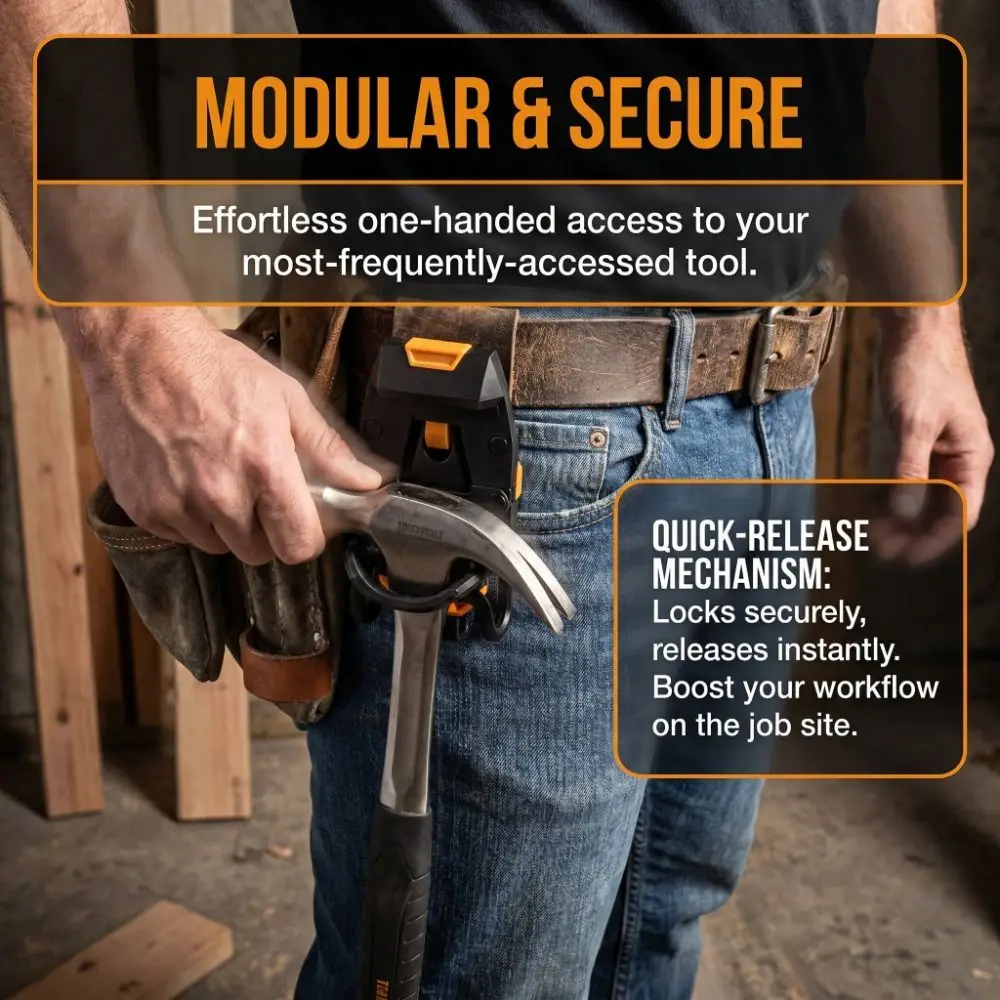 Sturdy Hammer Holder Belt Clip Quick Release High-hardness Tool Waist Hanger Anti Slip Durable Drill Belt Clamp
Sturdy Hammer Holder Belt Clip Quick Release High-hardness Tool Waist Hanger Anti Slip Durable Drill Belt Clamp