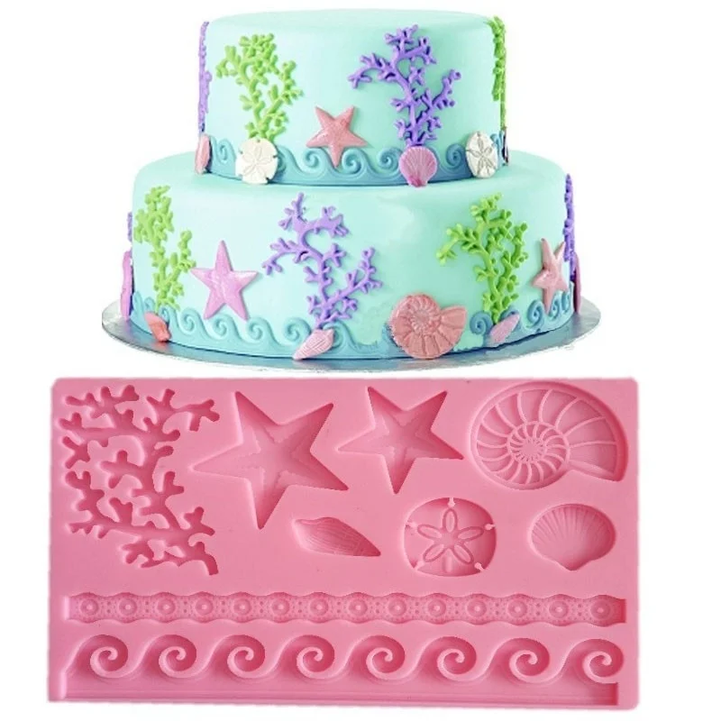 Lace Silicone Molds 3D Silicone Shells Starfish Mold Fondant Cake Decoration Tools Set Paper Reliefs Pad Christmas Mold
Lace Silicone Molds 3D Silicone Shells Starfish Mold Fondant Cake Decoration Tools Set Paper Reliefs Pad Christmas Mold