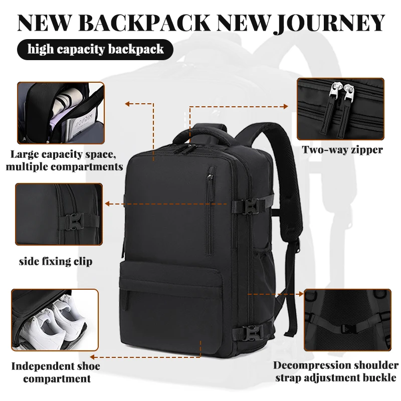 Men's travel backpack, waterproof laptop backpack, compartment with shoes, laptop carry-on backpack
Men's travel backpack, waterproof laptop backpack, compartment with shoes, laptop carry-on backpack