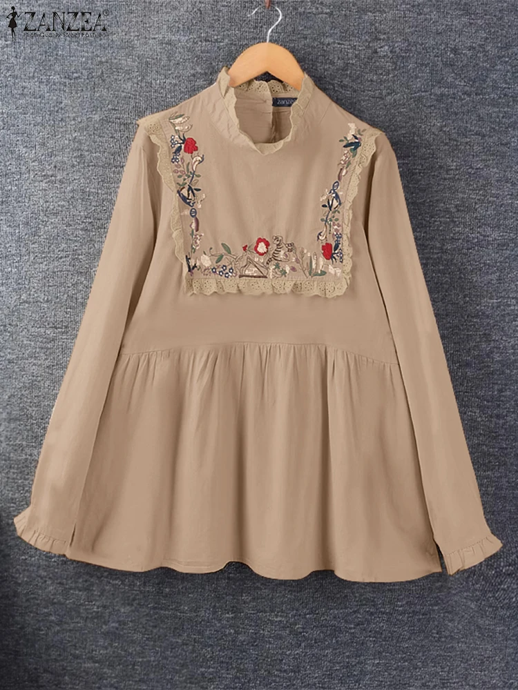 ZANZEA Spring Autumn Embroidery Blouse Women Long Sleeve Tunic Tops Stylish Patchwork Work Blusas Chemise Elegant Solid Shirts
ZANZEA Spring Autumn Embroidery Blouse Women Long Sleeve Tunic Tops Stylish Patchwork Work Blusas Chemise Elegant Solid Shirts