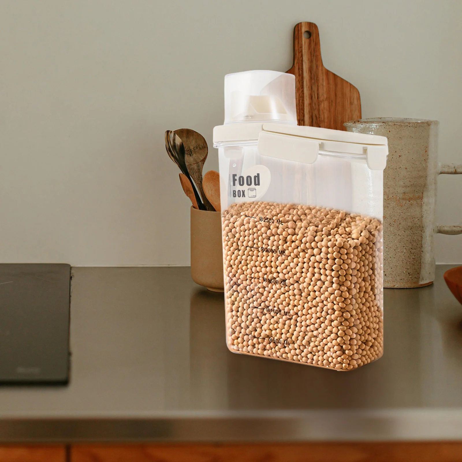 2800Ml Clear Grain Storage Container Airtight Rice Canister Kitchen Food Grade Plastic Bucket Measuring Cup Sealed Storage For
2800Ml Clear Grain Storage Container Airtight Rice Canister Kitchen Food Grade Plastic Bucket Measuring Cup Sealed Storage For
