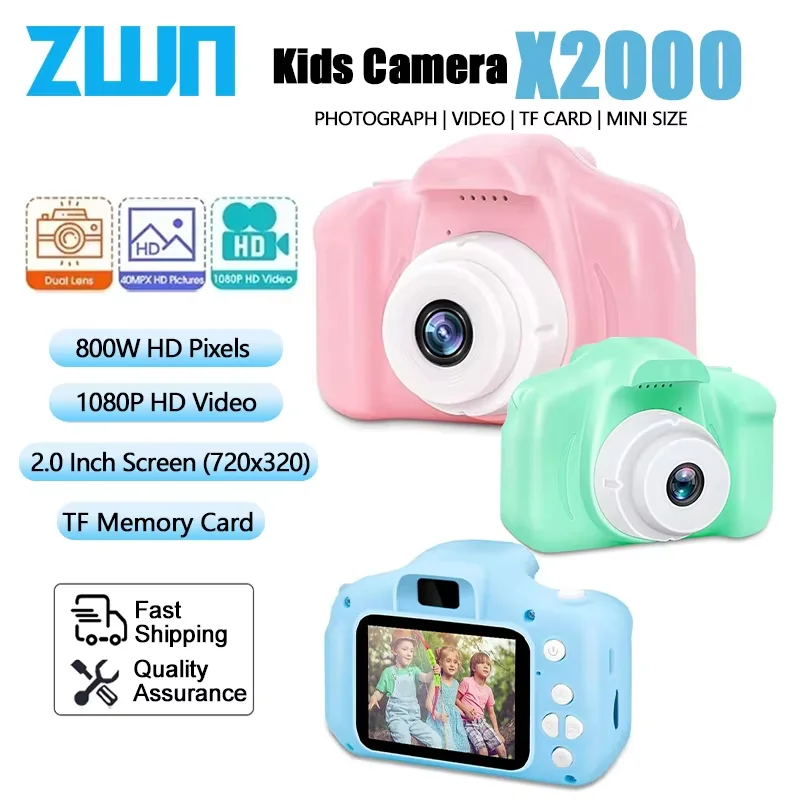 ZWN Children Digital Cameras 1080P HD Camera Video Toys 2 Inch Color Display Outdoor Camera SLR Camera Kid Toy+TF Memory Card
ZWN Children Digital Cameras 1080P HD Camera Video Toys 2 Inch Color Display Outdoor Camera SLR Camera Kid Toy+TF Memory Card
