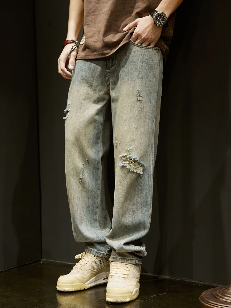 Retro American High Street Men's Jeans Autumn Trendy Brand Scratched Waed Loose Straight Casual Pants Torn Water Waed Str...
Retro American High Street Men's Jeans Autumn Trendy Brand Scratched Waed Loose Straight Casual Pants Torn Water Waed Str...