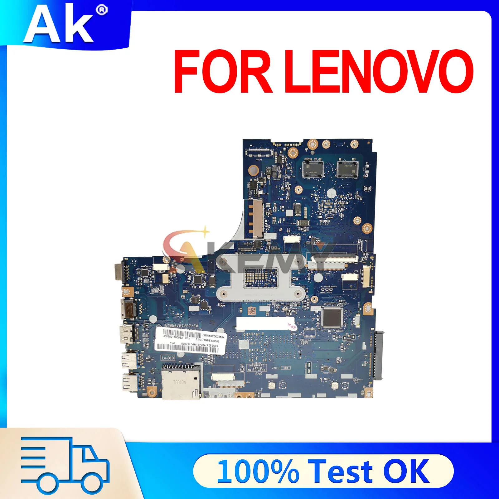 5B20K75566 LA-D101P Mainboard For LENOVO Ideapad B51-80 E51-80 Laptop Motherboard i3 i5 i7 6th Gen CPU V2G Tested OK
5B20K75566 LA-D101P Mainboard For LENOVO Ideapad B51-80 E51-80 Laptop Motherboard i3 i5 i7 6th Gen CPU V2G Tested OK