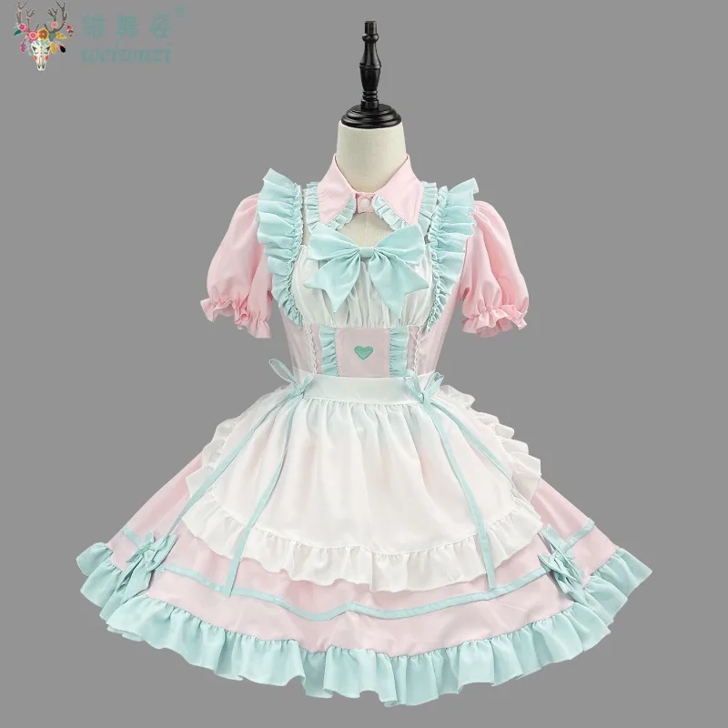 Cute Sweet Lolita Adult Women Maid Cosplay Costume Anime Pink Blue Dress Coffee Shop Maid Dress Fancy Party Costume Beauty Girl
Cute Sweet Lolita Adult Women Maid Cosplay Costume Anime Pink Blue Dress Coffee Shop Maid Dress Fancy Party Costume Beauty Girl