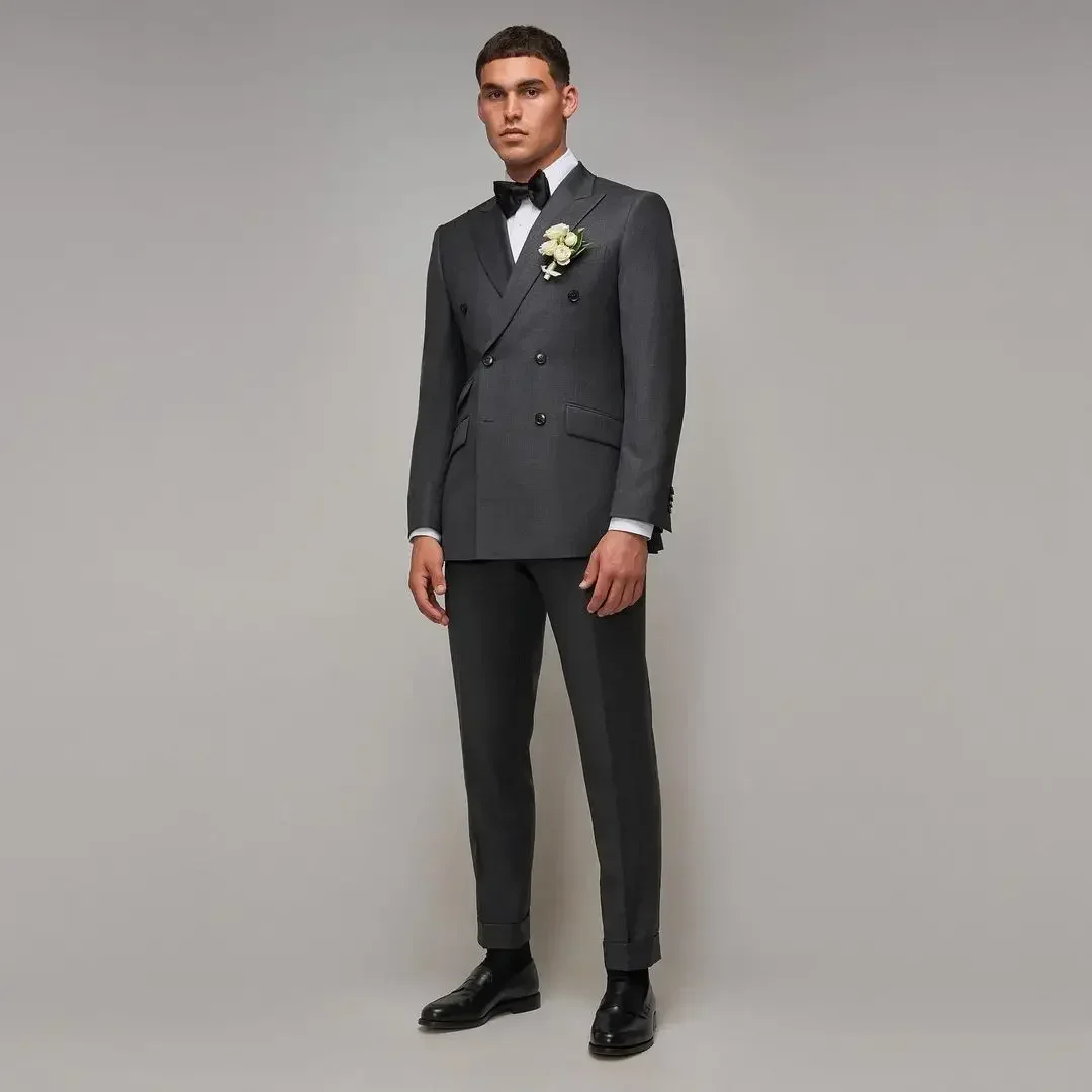 Grey Formal Wedding Double Breasted Men Suit Groom Tuxedo Prom Slim Fit Blazer Hombre High Quality Custom 2 Piece Set Costume
Grey Formal Wedding Double Breasted Men Suit Groom Tuxedo Prom Slim Fit Blazer Hombre High Quality Custom 2 Piece Set Costume