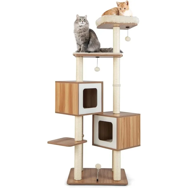 New arrivals Modern Cat Tree for Indoor Cats, 64.5 Inch Tall Cat Tower with Sisal Scratching Posts, Washable Cushions, Top Perch
New arrivals Modern Cat Tree for Indoor Cats, 64.5 Inch Tall Cat Tower with Sisal Scratching Posts, Washable Cushions, Top Perch