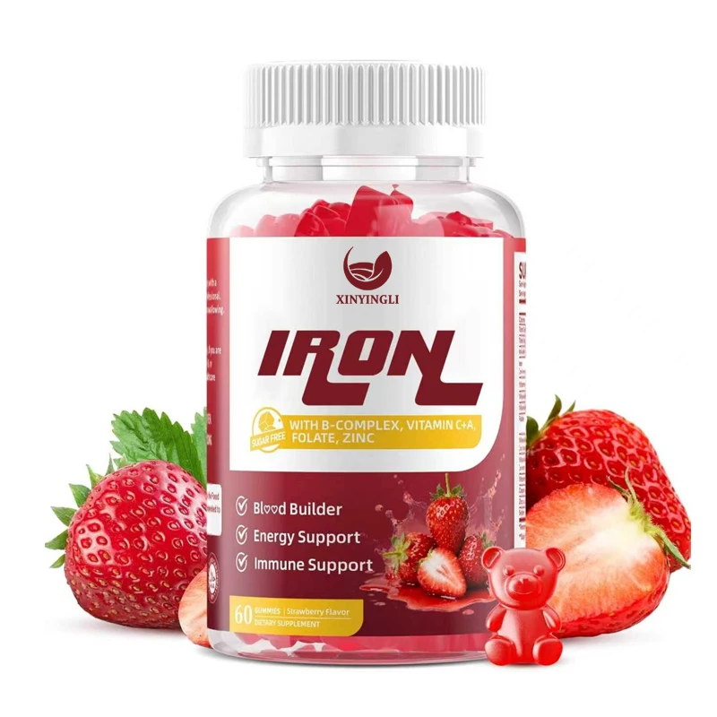 Male and female vegetarian iron gummies, containing B complex, vitamin C, A, folic acid, energy support and immune health
Male and female vegetarian iron gummies, containing B complex, vitamin C, A, folic acid, energy support and immune health