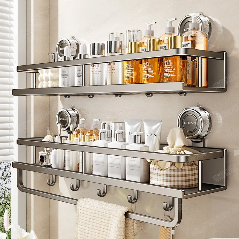 Aluminum Suction Cup Towel Rack Wall Mounted No Drilling Bathroom Multifunctional Storage Shelf Bathroom Accessories
Aluminum Suction Cup Towel Rack Wall Mounted No Drilling Bathroom Multifunctional Storage Shelf Bathroom Accessories