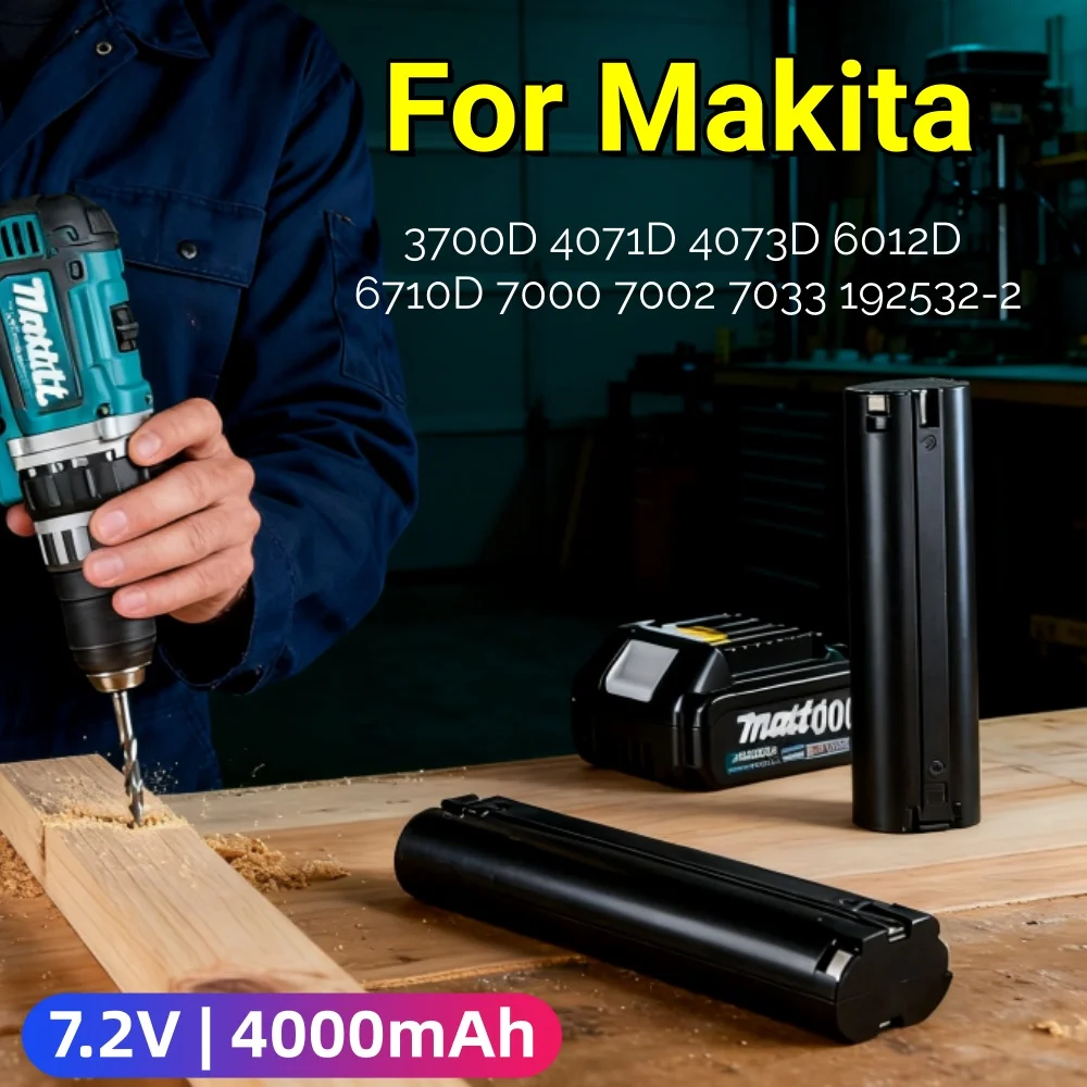 7.2V 4.0Ah 4000mAh NiMH Battery for Makita 3700D 4071D 4073D 6710D, Replacement for 192532-2 Power Tools
7.2V 4.0Ah 4000mAh NiMH Battery for Makita 3700D 4071D 4073D 6710D, Replacement for 192532-2 Power Tools